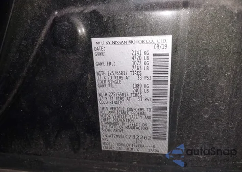 2020 Nissan Rogue Sv Intelligent Awd from USA, damaged, VIN 5N1AT2MV1LC732262